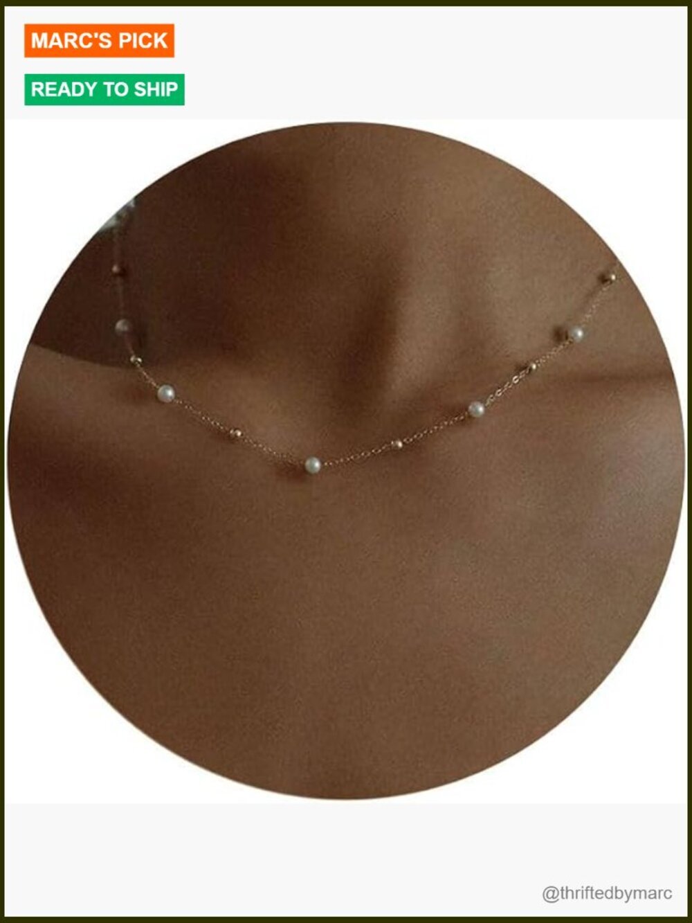 Dainty Pearl Choker Necklace, 18K Gold Plated, Handmade, Waterproof Jewelry
